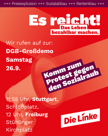Sozialproteste Großdemos am 26.9.